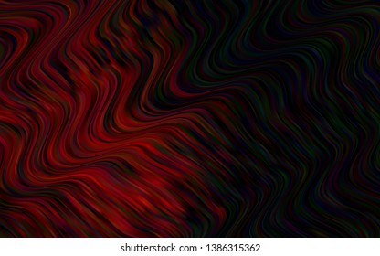 Dark Red vector pattern with liquid shapes. Modern gradient abstract illustration with bandy lines. A new texture for your  ad, booklets, leaflets.
