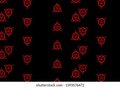 Dark Red vector pattern with magic elements. Colorful vintage illustration with gradient alchemy shapes. Background for esoteric, mystic designs.