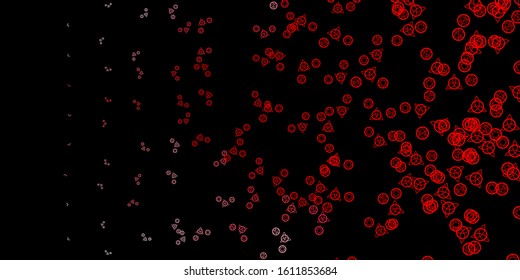 Dark Red vector pattern with magic elements. Colorful vintage illustration with gradient alchemy shapes. Background for esoteric, mystic designs.