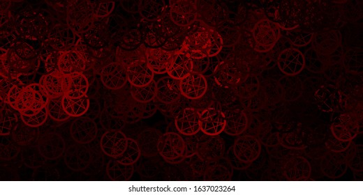 Dark Red vector pattern with magic elements. Abstract illustration with gothic gradient shapes. Design for magic, spiritual events.
