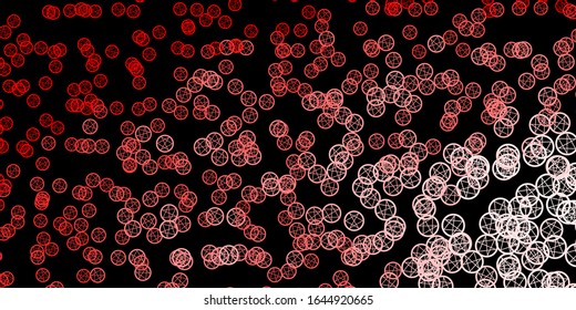Dark Red vector pattern with magic elements. Colorful mystic symbols with a gradient in ancient style. Design for magic, spiritual events.