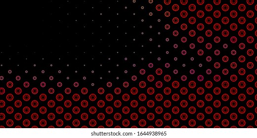 Dark Red vector pattern with magic elements. Colorful vintage illustration with gradient alchemy shapes. Background for esoteric, mystic designs.