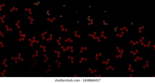 Dark Red vector pattern with magic elements. Colorful vintage illustration with gradient alchemy shapes. Simple design for occult depiction.