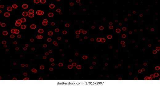 Dark Red vector pattern with magic elements. Colorful mystic symbols with a gradient in ancient style. Design for magic, spiritual events.