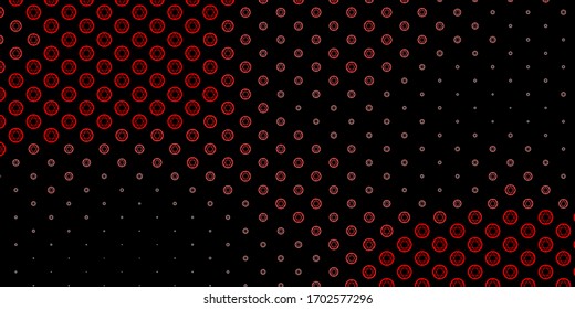 Dark Red vector pattern with magic elements. Illustration with magical signs of spiritual power. Best design halloween events.