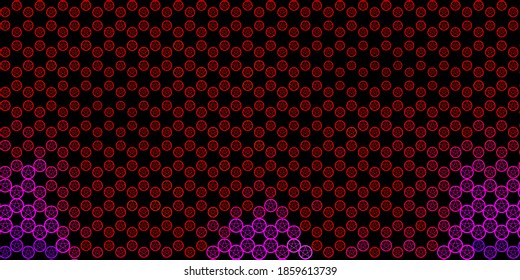 Dark Red vector pattern with magic elements. Illustration with magical signs of spiritual power. Simple design for occult depiction.