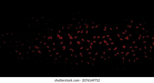 Dark Red vector pattern with magic elements. Colorful mystic symbols with a gradient in ancient style. Simple design for occult depiction.