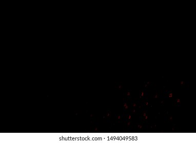 Dark Red vector pattern with music elements. Shining illustration of colorful gradient music notes. Pattern for festival leaflets.