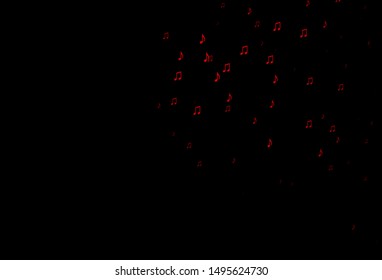Dark Red vector pattern with music elements. Modern abstract illustration with melody keys. Template for fasion magazines.