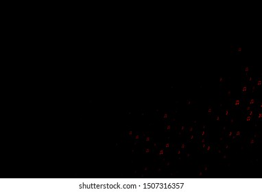 Dark Red vector pattern with music elements. Shining illustration of colorful gradient music notes. Pattern for school ad, booklets.