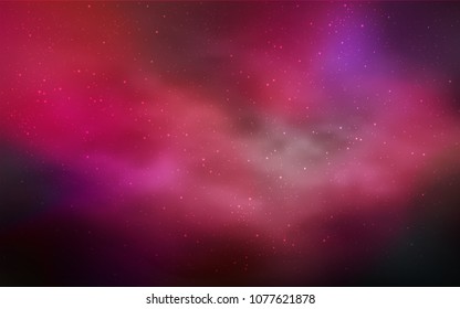 Dark Red vector pattern with night sky stars. Shining illustration with sky stars on abstract template. Smart design for your business advert.