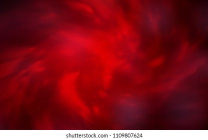 Dark Red vector pattern with night sky stars. Glitter abstract illustration with colorful cosmic stars. Pattern for astrology websites.