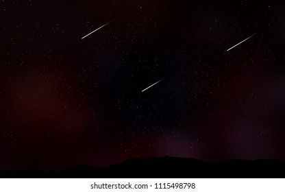 Dark Red vector pattern with night sky stars. Glitter abstract illustration with colorful cosmic stars. Smart design for your business advert.