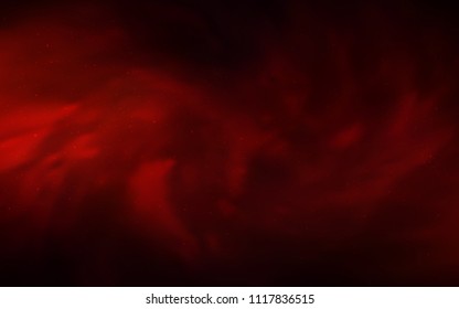 Dark Red vector pattern with night sky stars. Shining colored illustration with bright astronomical stars. Smart design for your business advert.