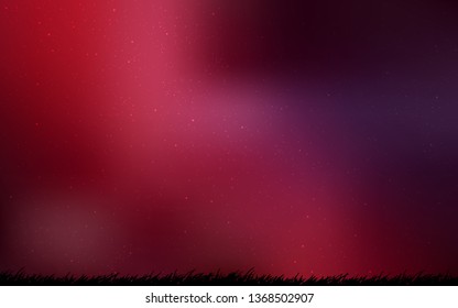 Dark Red vector pattern with night sky stars. Shining illustration with sky stars on abstract template. Pattern for futuristic ad, booklets.