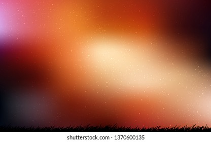 Dark Red vector pattern with night sky stars. Shining colored illustration with bright astronomical stars. Best design for your ad, poster, banner.