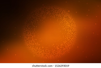Dark Red vector pattern with night sky stars. Glitter abstract illustration with colorful cosmic stars. Template for cosmic backgrounds.