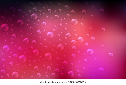 Dark Red vector pattern with spheres. Modern abstract illustration with colorful water drops. The pattern can be used for aqua ad, booklets.