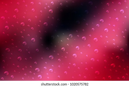 Dark Red vector pattern with spheres. Glitter abstract illustration with blurred drops of rain. Beautiful design for your business natural advert.