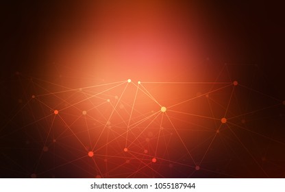 Dark Red vector pattern with spheres, triangles. Modern abstract colorful illustration with spheres and lines. Pattern can be used for ads, leaflets.