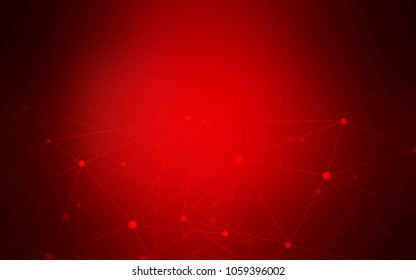 Dark Red vector pattern with spheres, triangles. Abstract illustration with colorful discs and triangles. New design for ad, poster, banner of your website.