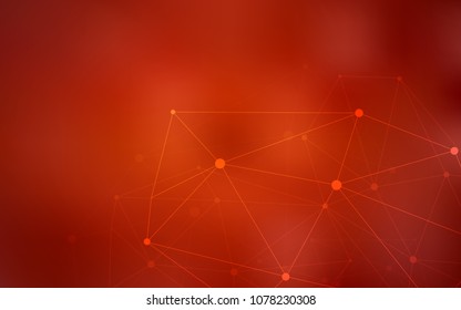Dark Red vector pattern with spheres, triangles. Decorative design in abstract style with triangle structure. Pattern can be used for ads, leaflets.