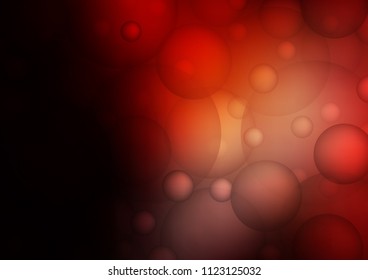 Dark Red vector pattern with spheres. Blurred decorative design in abstract style with bubbles. The pattern can be used for aqua ad, booklets.