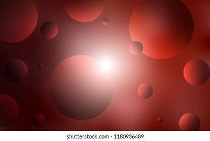 Dark Red vector pattern with spheres. Glitter abstract illustration with blurred drops of rain. Pattern can be used for ads, leaflets.