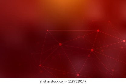 Dark Red vector pattern with spheres, triangles. Glitter abstract illustration with connection of triangle structure. Pattern can be used for beautiful websites.