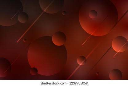 Dark Red vector pattern with spheres. Illustration with set of shining colorful abstract circles. Pattern can be used for futuristic ad, booklets.