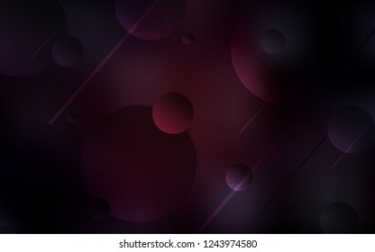 Dark Red vector pattern with spheres. Blurred decorative design in abstract style with bubbles. Completely new template for your brand book.