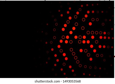 Dark Red vector pattern with spheres. Abstract illustration with colored bubbles in nature style. Design for business adverts.