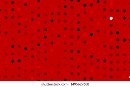 Dark Red vector pattern with spheres. Abstract illustration with colored bubbles in nature style. Pattern for beautiful websites.