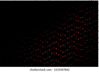 Dark Red vector pattern with spheres. Modern abstract illustration with colorful water drops. Pattern of water, rain drops.