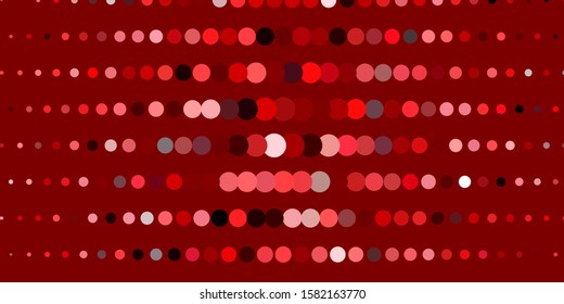 Dark Red vector pattern with spheres. Glitter abstract illustration with colorful drops. Pattern for wallpapers, curtains.