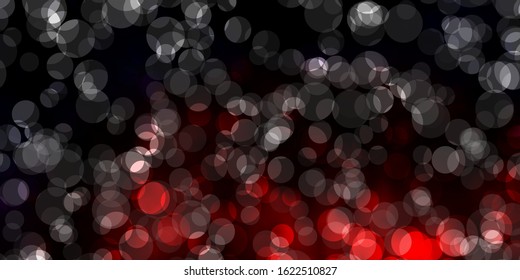 Dark Red vector pattern with spheres. Colorful illustration with gradient dots in nature style. Design for your commercials.