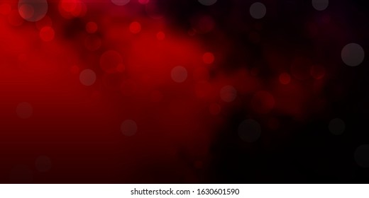 Dark Red vector pattern with spheres. Illustration with set of shining colorful abstract spheres. Pattern for websites.