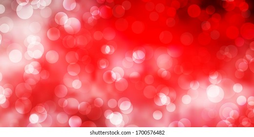 Dark Red vector pattern with spheres. Illustration with set of shining colorful abstract spheres. Pattern for booklets, leaflets.