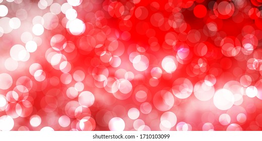 Dark Red vector pattern with spheres. Illustration with set of shining colorful abstract spheres. Design for your commercials.