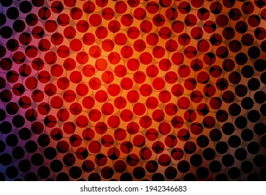 Dark Red vector pattern with spheres. Glitter abstract illustration with blurred drops of rain. Pattern for beautiful websites.