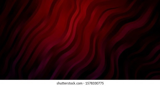 Dark Red vector pattern with wry lines. Colorful illustration in abstract style with bent lines. Design for your business promotion.