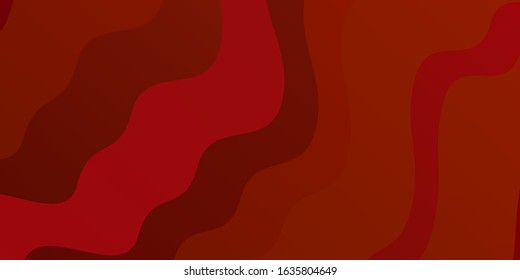 Dark Red vector pattern with wry lines. Colorful illustration with curved lines. Pattern for booklets, leaflets.