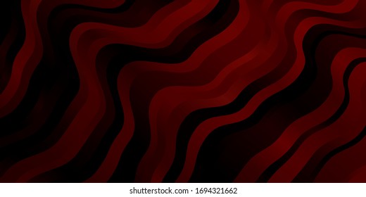 Dark Red vector pattern with wry lines. Illustration in halftone style with gradient curves. Template for your UI design.