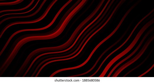 Dark Red vector pattern with wry lines. Abstract illustration with bandy gradient lines. Template for your UI design.