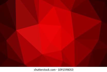 Dark Red vector polygon abstract layout. Creative illustration in halftone style with triangles. Brand new style for your business design.