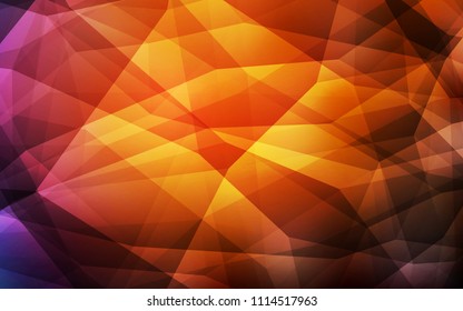 Dark Red vector polygon abstract background. Triangular geometric sample with gradient.  Completely new template for your banner.