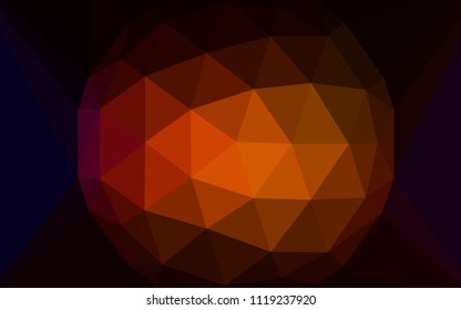 Dark Red vector polygon abstract layout with a gem in a centre. Colorful illustration with gradient. New template for your brand book.