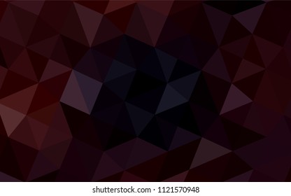 Dark Red vector polygon abstract background. A sample with polygonal shapes. The best triangular design for your business.
