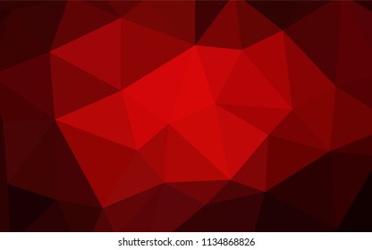 Dark Red vector polygon abstract background. Shining polygonal illustration, which consist of triangles. Best triangular design for your business.
