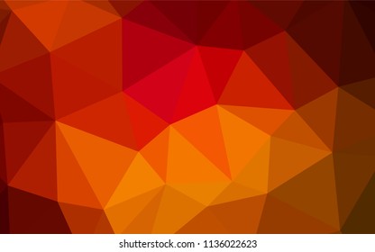 Dark Red vector polygon abstract background. Triangular geometric sample with gradient.  Triangular pattern for your design.